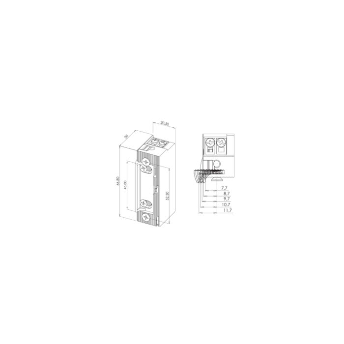 Elektrozaczep rewersyjny 300kg 24V DC | WARYSTOR | SE3/24 - obrazek 2