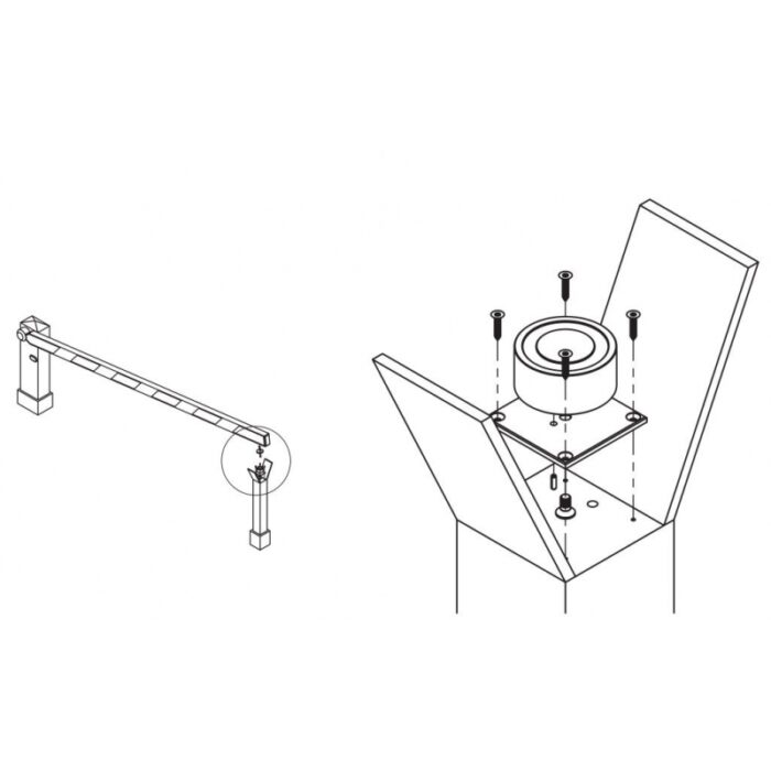 Zwora do szlabanu okrągła IP67 200kg | VR200-80A - obrazek 4